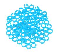 KOMBIUDA 100 Pcs Blue Plastic Bird Leg Bands for Pigeons and Parakeets Easy to Take off Feature and Breed Identification, for Bird Foot Ring Applications