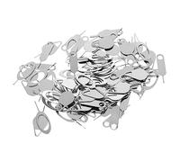 KOMBIUDA 100 Pcs Sim Pins Compact Ejector Tools for Cellphones Silver Sim Opening Needles Portable Design for Chains Compatible with All Smartphones