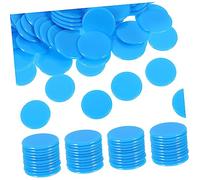 KOMBIUDA 100pcs Bingo Counting Markers Colored Game Chips for Gambling Math Activities Practical Counters Solid Blue for Home Parties and Poker