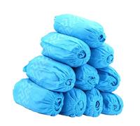KOMBIUDA 100Pcs Blue Non-woven Shoes Protector with Anti-slip Sole Dustproof Overshoes for Home Use Elastic Opening for Comfortable Fit Protects Shoes From Mud Rain and Slush