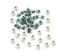 KOMBIUDA 100PCS Luminous Plastic Flies Props for Realistic Artificial Flies with Glow Effect Halloween Prank Decoration Scary Night for Party and Fun