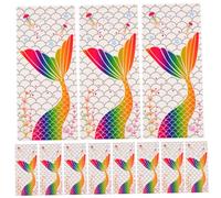 KOMBIUDA 100Pcs Mermaid Present Bags Decorative Candy Pouches for Parties Transparent Wrapping Bags for Treats Goodies for Birthdays Celebrations