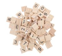 KOMBIUDA 100pcs Mini Wooden Math Tiles for Educational Use Number Tiles for Math Practice DIY Wooden Symbol Blocks for Calculation Enhance Fine Motor Skills and Hand-eye Coordination