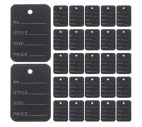 KOMBIUDA 100Pcs Price Tags for Clothing, Blank & Writable Paper Hang Tags for Clothes Selling, 2x1.4 Printable Hanging Price Labels Fits Retail Shops, Merchandise Display, Black