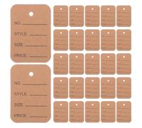 KOMBIUDA 100Pcs Price Tags for Clothing, Blank & Writable Paper Hang Tags for Clothes Selling, 2x1.4 Printable Hanging Price Labels Fits Retail Shops, Merchandise Display, Light Brown