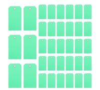 KOMBIUDA 100pcs Waterproof PVC Shipping Tags with Wire for Travel Baggage and Luggage, Multipurpose Use, Classic Design, 4.7' X 2.3' Green Tags Suitable for Airports and Cruise Ships