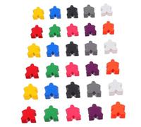 KOMBIUDA 100pcs Wooden Meeples Game Pieces Multi-color Board Game Tokens Family and Classroom Counting Chess Replacement Chessmen