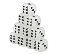 KOMBIUDA 10pcs 16MM Luminous Acrylic Dice Set for Board Games Party and Pub Entertainment Black Dot Design for Game Evenings and Gambling