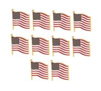 KOMBIUDA 10Pcs American Flag Lapel Pins Brooches for Independence Day Political Events Rallies Lightweight Patriotic Badge Accessories for Clothes Bags