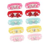 KOMBIUDA 10pcs Animal Mini Hair Clips for Pets Dog and Cat Hairpin Clips Polyester and Plastic Material Gentle Secure Hold for Grooming and Styling Practical and Comfortable Pet Hair