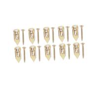 KOMBIUDA 10pcs Heavy Duty Hollow Wall Anchors with Screws Professional Plasterboard Fixing Expansion Screws for Drywall Wood Cavity Walls Smooth Edges Easy Installation Golden Finish
