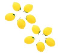 KOMBIUDA 10pcs Lemon Charms Pendant Imitation Food Dangle Charms for Jewelry Making Keychains Necklaces Bracelets Tropical Hawaiian