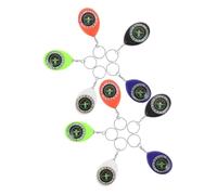 KOMBIUDA 10pcs Mini Compass Keychain Portable Lightweight Outdoor Tool for Hiking Camping Climbing Backpack Pendant with Key Ring in Red Black White Green Blue