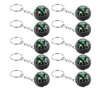 KOMBIUDA 10Pcs Mini Portable Compass Ball Keychain Set - Spherical Travel Compass with Keyring for Hiking, Camping, Outdoor Navigation Accessories