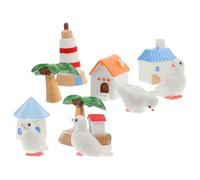 KOMBIUDA 10pcs Miniature Beach Style Ornament Scenery Adornment for Dollhouse Decorations Mixed Style Micro Landscape Statues for Home Decor and Gardening Art