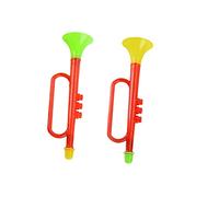 KOMBIUDA 10pcs Plastic Trumpet Cartoon Musical Instruments Safe Fun Noisemakers for Birthday Party Festival Celebration Random Color