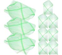 KOMBIUDA 10pcs Portable Drawstring Crab Catcher Nets, Thickened White Mesh Fishing Bags for Garden Ponds, Suitable for Crab, Lobster, Turtle, and Shellfish Catching