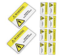 KOMBIUDA 10pcs PVC Self-adhesive Electric Shock Warning Stickers for Mechanical Equipment Safety Anti-static Voltage Danger Signs for Factories Construction Sites Warehouses