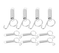 KOMBIUDA 10pcs Spring Door Hooks for Rabbit Cage Feeder Hanger Compact Easy-open Pull Ring Latch Suitable for Bird Chicken Quail and Hutch Shed Cage Locking