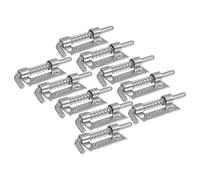 KOMBIUDA 10pcs Spring Loaded Barrel Bolt Latch with Automatic Rebound Galvanized Iron Security Lock for Gates Doors Cabinets Suitable for Warehouse Basement Kitchen