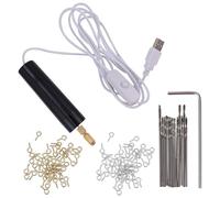 KOMBIUDA 115 Pcs Portable Mini Electric Hand Drill USB Cordless Professional Rotary Tool Kit for Engraving Polishing Wood Plastic Glass Crafting