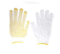 KOMBIUDA 12 Pairs Thickened Wear-resistant Coated Cotton Gloves Lightweight Work Gloves for Building Mechanical Maintenance Mining Labour Protection in White and Yellow
