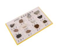KOMBIUDA 12 pcs Mineral Rock Specimen Portable Geology Classroom Display Kit with Visible Texture for Student Learning and Field Testing