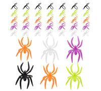 KOMBIUDA 120pcs Mini Spider Rings DIY Plastic Halloween Jewelry for Spooky Party Supplies Haunted House Props Trick Treat Goodie Bags Fun Crafting Activity Educational Entertainment