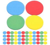 KOMBIUDA 128pcs Colorful Wooden Counting Chips for Learning, round Small Game Markers in Red Yellow Blue Green, Educational DIY Math Counters for Teaching and Party Games