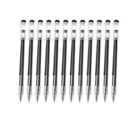KOMBIUDA 12pcs 0.35mm Full Needle Gel Ink Pens Smooth Writing Plastic Ballpoint Pens Silver Portable for Students School Desk and Home Use