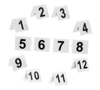 KOMBIUDA 12pcs Acrylic Table Number Markers Double Sided Tent Cards for Restaurant Supply Crime Scene Evidence and Detective Game Role Identification Reusable Signs