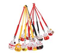 KOMBIUDA 12pcs Adorable Cat Hanging Pendants Random Color Decorative Keychain Bells for Backpack Mobile Phone and Clothing Accessories Unique Cat Charm Random Color