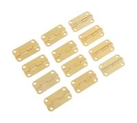 KOMBIUDA 12pcs Antique Gold Small Iron Hinges with Rounded Corner and Four-Hole Vertical Structure, 3.5x1.8cm Smooth Operation Hinges for Wooden Jewelry Box, Wardrobe and Kitchen Cabinet