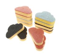 KOMBIUDA 12pcs Cloud Shaped Kitchen Cleaning Sponge Set Practical Dish and Bowl Sponges in Blue Black Red Creative for Dishwashing