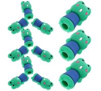 KOMBIUDA 12pcs Creative Pencil Protector Covers with Lovely Cartoon Frog Design, Made from Flexible Glue Material, Drop-resistant for Protecting Your Pencil Tips during School or Home