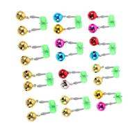 KOMBIUDA 12pcs High Sensitivity Fishing Rod Bite Alarm Bells with Plastic Clip Metal Dual Bell Design for Sea Fishing Stable Anti-swing Structure Sound for Night and Noisy Environments