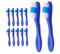KOMBIUDA 12pcs Institutional Prison Toothbrushes with Soft Bristles Short Handles and Finger Sleeves for Safe Use Cleaning Travel and Detention Facility Oral Care