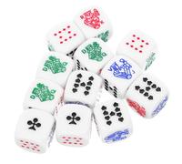 KOMBIUDA 12pcs Liars Dice Prop White Poker Dices Acrylic Poker Chips for Party Game