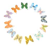 KOMBIUDA 12pcs Lifelike Plastic Butterfly Figurines for Science Learning | Multiple colourful styles, preschool insect study, wall decor and Halloween display, safe for children
