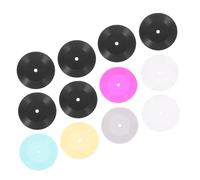 KOMBIUDA 12Pcs Miniature Vinyl Record Models for Doll House Decoration, Plastic Material with Smooth Surface and Impurities, Photo Props and Mini House Supply