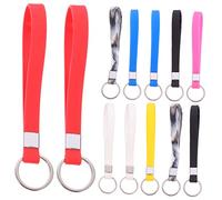 KOMBIUDA 12pcs Multi Color Silicone Wristbands with Keyring Soft Comfortable Keychain Bracelets for Women Durable DIY Party Accessories for Secure Key Holding and Gift Giving