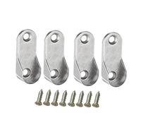 KOMBIUDA 12Pcs Oval Closet Rod End Supports Cast Metal Furniture Hardware Wardrobe Tube Brackets with Screws Compatible with Standard Oval Rods for Clothes Hanging