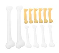 KOMBIUDA 12pcs Plastic Fake Bones Realistic Mini Skeleton Props for Halloween Party Decorations DIY Craft Supplies for Haunted House Classroom Projects and Archaeology-themed Displays