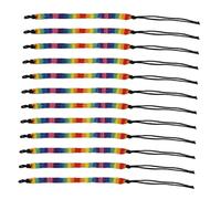 KOMBIUDA 12Pcs Rainbow Braided Friendship Bracelets Adjustable Woven String Bands for Couples Lgbt Pride Wristbands Colorful Rope Accessories for Men and Women