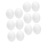 KOMBIUDA 12Pcs Realistic Fake Bird Eggs for Parrots and Finches Lightweight Artificial Nest Eggs for Hatching Simulation Safe Wear-resistant Plastic Craft for Bird Training and Easter