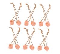 KOMBIUDA 12pcs Salt Licking Bricks Natural Salt Brick Goat Chew Rope Hanging Rope Goat Deer Lick Beige Mineral
