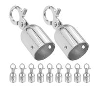 KOMBIUDA 12pcs Small Silver Aluminum Snap Hooks Rope End Caps Accessories for Stanchion Barriers Crowd Control Rope Fastener Hooks for Queue Divider