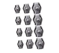 KOMBIUDA 12pcs Wire Rope Chuck Clamps Heavy Clips The Wire Cable Clamp Thread Wire Rope Grip Steel Cable Clamp Wire Connectors Trailer Wire Clamp Splicer Crimping Stainless Steel Silver