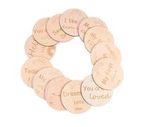 KOMBIUDA 13pcs Double-Sided Wooden Cards Commemorative Cards for Newborn Photography Record Growth Moments Shower