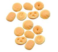 KOMBIUDA 14Pcs Mini Cookies Resin Models Realistic Miniature Food Decor for Dollhouse DIY Kitchen Scene Accessories Creative Tiny Pretend Play Props
